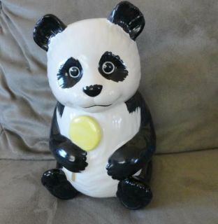   Metlox Poppytrail Panda Bear With Lollipop Cookie Jar Cookiejar