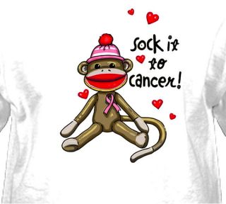 Sock Monkey SOCK IT to CANCER Survivor Adult, Kids, Infant Tee 