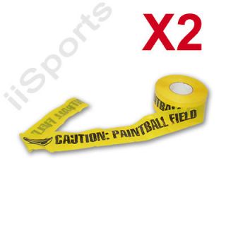rolls Yellow Safety Paintball Field Barrier Marking Plastic Tape 3x 