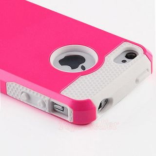 Pen+Rose Rugged Rubber Matte Hard Case Cover For iPhone 4G 4S w 