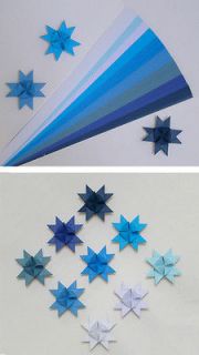 Shades of Blue Paper Strips for Moravian (German) Stars 3/4 inch x 22 