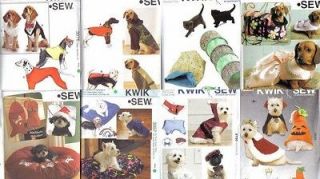 Kwik Sew Pet Sewing Pattern Dog Clothes Cat Toys Accessories Size XS 