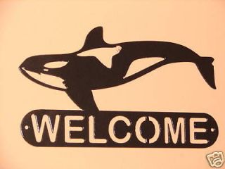 ORCA WHALE METAL HOME WELCOME SIGN WALL DECOR HOUSE