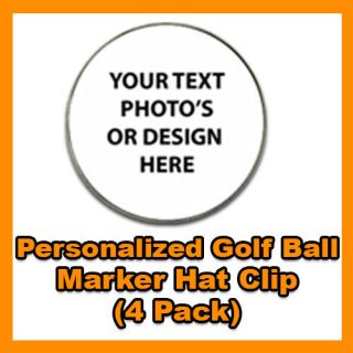Personalized Custom Photo Design Hat Clip Ball Marker (4 Pack) FREE 