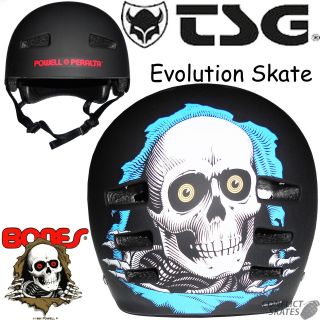   Ripper Skateboard Roller Derby Helmet Black Bones Powell Peralta