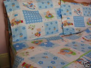 Kids Bear&Horse Cotton Comforter Cover/Duvet Cover Sheet Set Twin Blue 