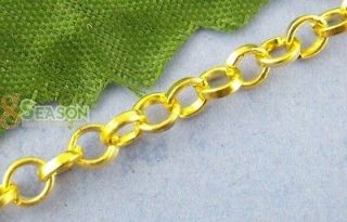 4M Gold Plated Link Soldered Cable Chains 4mm