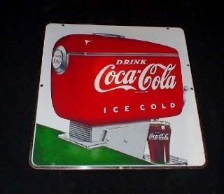 1950s porcelain Coca Cola fountain serv dispenser sign