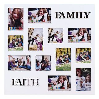   Family Faith White Wood Collage Photo Picture Frame Wall Art Decor