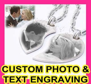 Custom Photo Split Couple Heart Charm Pendant Necklaces ★ Great 
