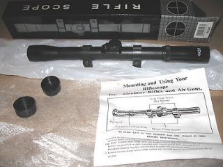 new 22 rifle scope or pellet gun scope 4x20 w/rings/caps great hunting 