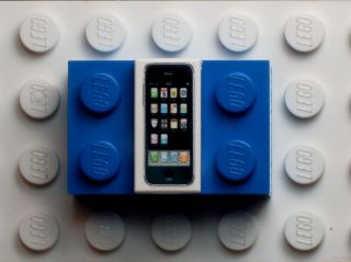 A178 NEW Lego Minifig City CUSTOM BLACK I PHONE TILE CELL PHONE APP
