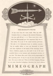 1930s vintage MIMEOGRAPH Office COPY Machine WEATHERVANE Thursdays 