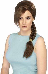 Womens Lara Croft Wig Halloween Holiday Costume Party Prop Accessory