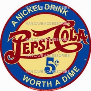 PEPSI COLA Nickle Drink Worth Dime Vinyl Decal Sticker