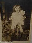 Antique Photo   Girl On Tricycle W/ Doll ESTATE FIND