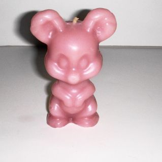 Little Pink Mouse Candle 4 Displayed Only Has knick on Back of Ear