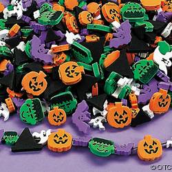 40 Halloween Fun Foam Beads Child Kid Craft Bat Pumpkin