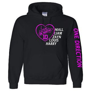 LOVE ONE DIRECTION 1D HOODED SWEATSHIRT S 5XL SIZES PINK LOGO HOODIE 
