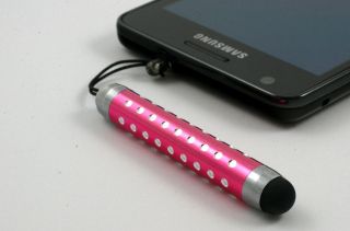 PINK RETRACTABLE GEM BLING TOUCH SCREEN STYLUS PEN FOR VARIOUS PHONES 