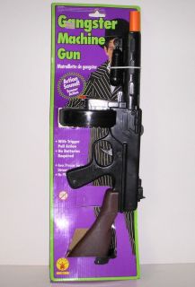Plastic Gangster Machine Gun 20 w/Sound Toy Costume Accessory #393