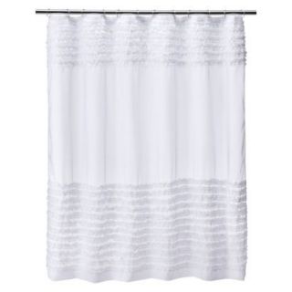 Romantic Chic White Ruffles Bath Bathroom Polyester Fabric Shower 