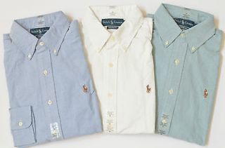 NWT Polo Ralph Lauren Mens Cotton Oxford Custom Fit Long Sleeve Sport 
