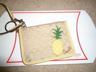 Coach Pineapple Coin Purse BRAND NEW WITH FABRIC BAG   NWT   PERFECT 