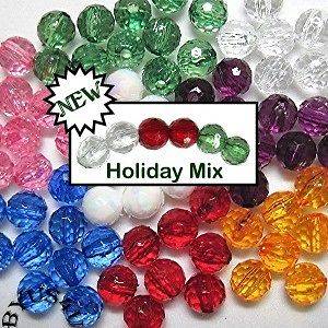 ROUND FACETED ACRYLIC BEADS 6mm CHOICE OF COLORS 100pc 