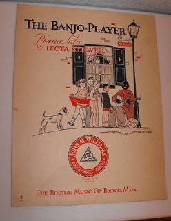 Sheet Music The Banjo Player Piano Solo by Leota Stillwell Black 