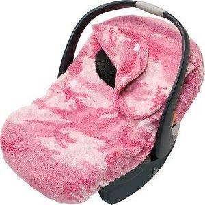   CHILD CAR SEAT COVER PINK CAMO THICK BERBER FLEECE NEW W/ FLAP COVER