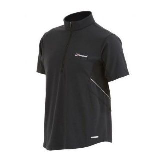 Berghaus Mens Active S/S Zip Wicking Tee Black ALL SIZE