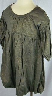 KIT LILI Isabel Metallic Bronze Peasant Dress $70 Retail Size 7 Youth 