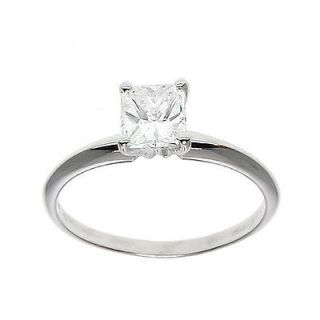 07CT 14k White Gold Radiant Cut Diamond Engagement Solitaire Ring