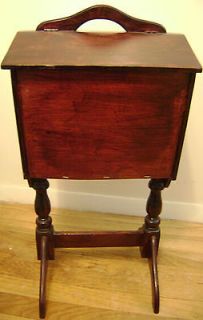 Antique 1930s Maple Wood Priscilla Sewing Knitting Box 24 Tall Legs 