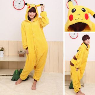 Japan Anime Pokemon Pikachu Costume Fancy Dress Cosplay Pajamas 