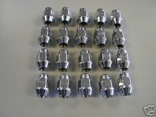 20 Bulge Acorn Lug Nuts 15 16 17 Wheels Rims 12X1.5 M12 12 1.5 CHROME 