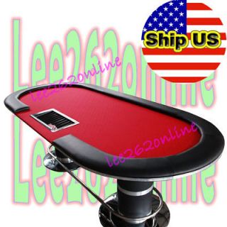 96 10 Players Texas Holdem Poker Table With Trays Red