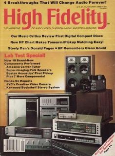   Fidelity Magazine Jan 1983 Carver TX 11, Polk SDA 1, Technics SU V9