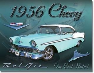1956 Chevy Bel Air Cool Ride Vintage Retro Metal Advertising Tin Sign 