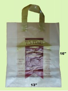 Clear Misprinted Plastic Flexi Loop Carrier Bag for Shop/Bakery 13x16 