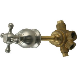   Port In Wall 3 Way Shower Diverter Valve with Cross Handle Brushed N