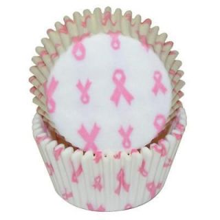 36~ PINK RIBBON Baking Cups Liners cupcakes wrapper awareness breast 