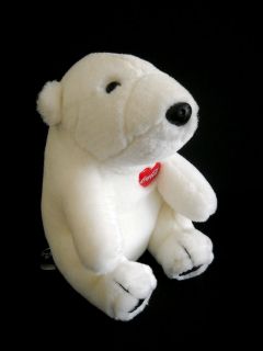   WHITE PLUSH POLAR BEAR 1995  SMALL STUFFED ANIMAL  COKE TEDDY TOY