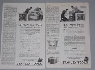 1927 STANLEY TOOLS ADS PLANS FOR BUILDING WORK BENCH & TOOL CHEST