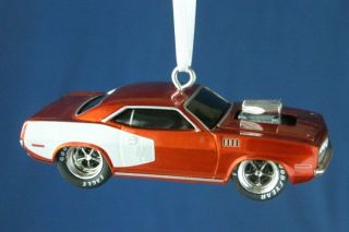1971 Plymouth Barracuda 440 * Orange 71 Cuda * Christmas Tree Ornament