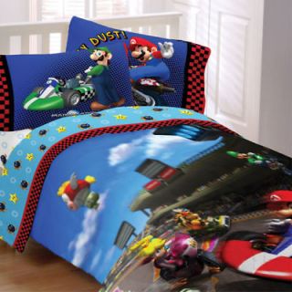 Super Mario Full Comforter Set with Curtains Drapes