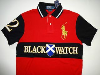 New Ralph Lauren Polo Black Watch Red Cotton Custom Fit Shirt M