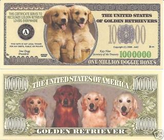 Golden Retriever $Million Dollar$ Novelty Bill