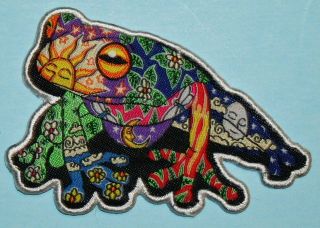 Artist Dan Morris Flower Power Frog Iron On Hippie Patch